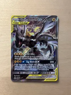 2019 Pokemon Pikachu & Zekrom GX SM168 Tag Team Tins Black Star Promo Full Art - Image 1