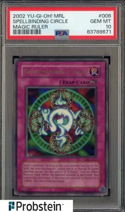 2002 Yu-Gi-Oh! MRL Magic Ruler #006 Spellbinding Circle PSA 10 GEM MINT - Image 1