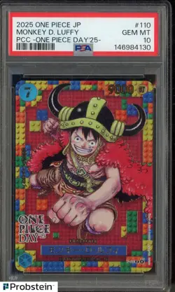 2025 One Piece JPN PCC One Piece Day '25 #110 Monkey D. Luffy PSA 10 GEM MINT - Image 1