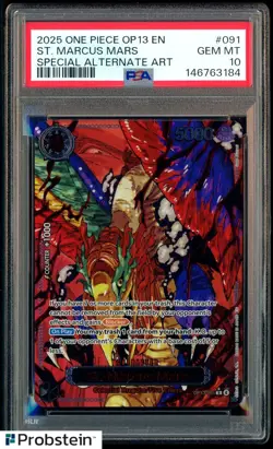 2025 One Piece OP13 EN St Marcus Mars Special Alternate Art #091 PSA 10 - Image 1