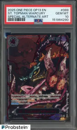 #1 2025 One Piece OP13 En Special Alternate Art #089 St. Topman Warcury PSA 10 - Image 1