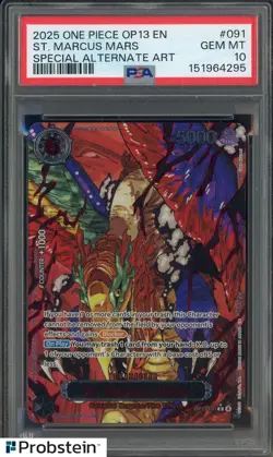 #2 2025 One Piece OP13 En Special Alternate Art #091 St. Marcus Mars PSA 10 - Image 1