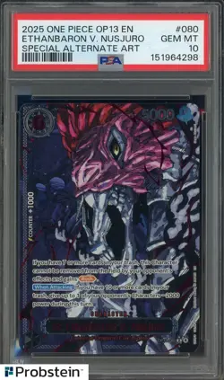 #2 2025 One Piece OP13 En Special Alternate Art #080 Ethanbaron V Nusjuro PSA 10 - Image 1