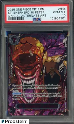 #1 2025 One Piece OP13 En Special Alternate Art #084 St Shepherd Ju Peter PSA 10 - Image 1