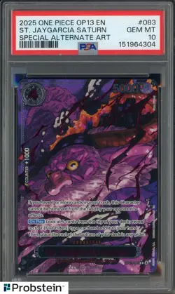 2025 One Piece OP13 En Special Alternate Art #083 St Jaygarcia Saturn PSA 10 - Image 1