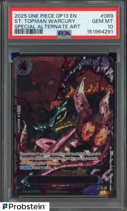 #2 2025 One Piece OP13 En Special Alternate Art #089 St. Topman Warcury PSA 10 - Image 1