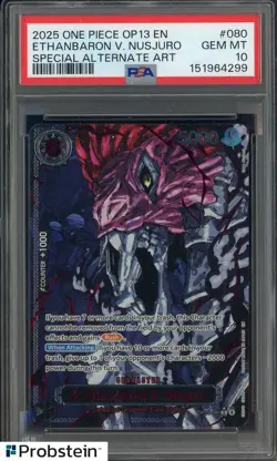 #3 2025 One Piece OP13 En Special Alternate Art #080 Ethanbaron V Nusjuro PSA 10 - Image 1