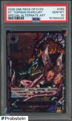 #3 2025 One Piece OP13 En Special Alternate Art #089 St. Topman Warcury PSA 10 - Image 1