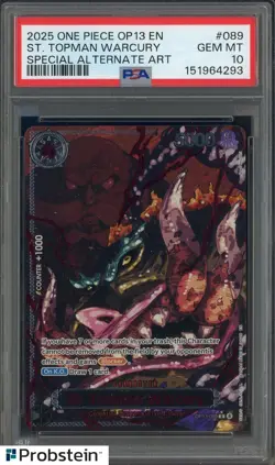 #4 2025 One Piece OP13 En Special Alternate Art #089 St. Topman Warcury PSA 10 - Image 1