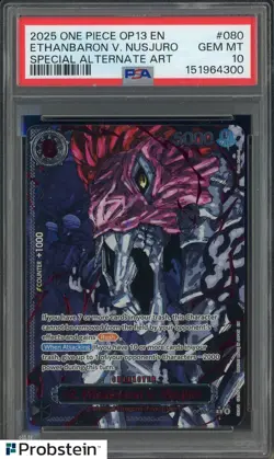 #1 2025 One Piece OP13 En Special Alternate Art #080 Ethanbaron V Nusjuro PSA 10 - Image 1