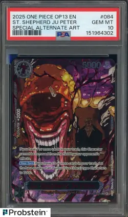 #2 2025 One Piece OP13 En Special Alternate Art #084 St Shepherd Ju Peter PSA 10 - Image 1