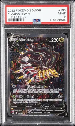 2022 POKEMON SWORD & SHIELD LOST ORIGIN #186 FULL ART/GIRATINA V PSA 9 - Image 1
