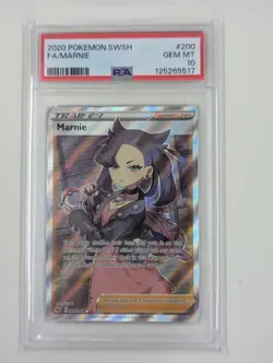2020 Pokemon Sword & Shield Full Art Marnie 200/202 PSA 10 Gem Mint - Image 1