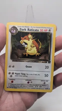 Vintage Pokemon TCG WOTC Dark #51/82 Dark Raticate Team Rocket Unlimited Edition - Image 3
