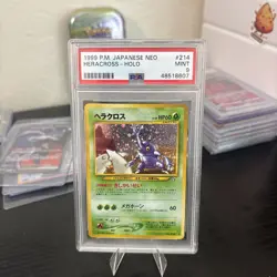 2000 POKEMON JAPANESE NEO #214 HERACROSS-HOLO PSA 9 - Image 4