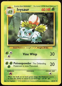 IVYSAUR 30/102 UNCOMMON BASE SET UNLIMITED POKEMON LP - Image 1