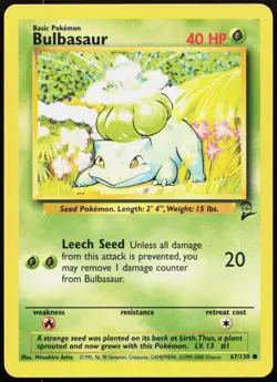 BULBASAUR 67/130 COMMON BASE SET 2 POKEMON LP - Image 1