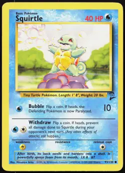 SQUIRTLE 93/130 COMMON BASE SET 2 POKEMON LP - Image 1