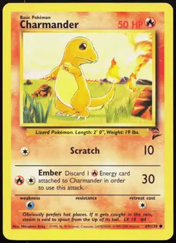 CHARMANDER 69/130 COMMON BASE SET 2 POKEMON LP - Image 1