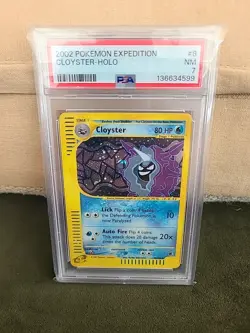 PSA 7 Pokemon 2002 Expedition Cloyster 8/165 Holo NM - Image 1