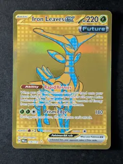 2025 Pokemon IRON LEAVES EX #176/131 Prismatic Evolutions Gold Hyper Rare ENG - Image 1