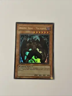 Yugioh! Destiny Hero - Malicious DP05-EN011 Ultra Rare 1st Edition MP - Image 1