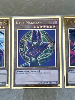 Blue-Eyes White Dragon + Dark Magician + Red-Eyes | Premium Gold Rares | YuGiOh! - Image 3
