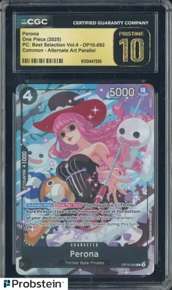 2025 One Piece PC Best Selection Vol.4 OP10-092 Perona Alt Art CGC 10 PRISTINE - Image 1