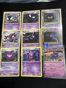 9 Pokemon Card Bundle - Gengar, Haunter, Gastly - Image 1