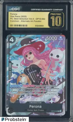 2025 One Piece PC Best Selection Vol.4 OP10-092 Perona Alt Art CGC 10 PRISTINE - Image 1