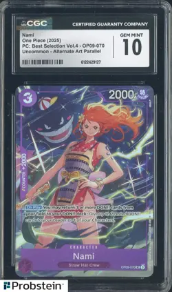 2025 One Piece PC Best Selection Vol.4 OP09-070 Nami Alternate Art CGC 10 - Image 1