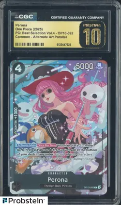 2025 One Piece PC Best Selection Vol.4 OP10-092 Perona Alt Art CGC 10 PRISTINE - Image 1