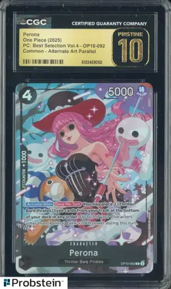 2025 One Piece PC Best Selection Vol.4 OP10-092 Perona Alt Art CGC 10 PRISTINE - Image 1