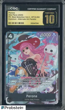 2025 One Piece PC Best Selection Vol.4 OP10-092 Perona Alt Art CGC 10 PRISTINE - Image 1