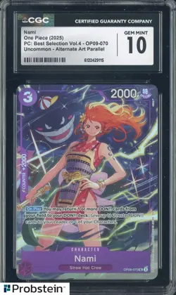 2025 One Piece PC Best Selection Vol.4 OP09-070 Nami Alternate Art CGC 10 - Image 1