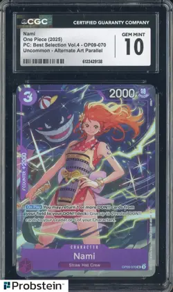 2025 One Piece PC Best Selection Vol.4 OP09-070 Nami Alternate Art CGC 10 - Image 1