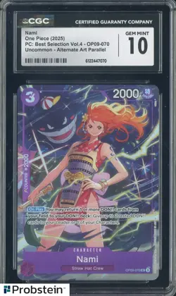 2025 One Piece PC Best Selection Vol.4 OP09-070 Nami Alternate Art CGC 10 - Image 1