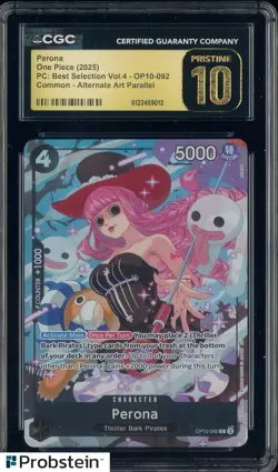 2025 One Piece PC Best Selection Vol.4 OP10-092 Perona Alt Art CGC 10 PRISTINE - Image 1