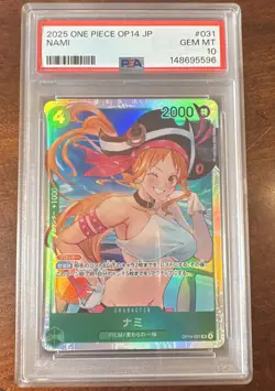 One Piece NAMI OP14-031 JPN PSA 10 Gem Mint The Azure Sea's Seven Foil - Image 1