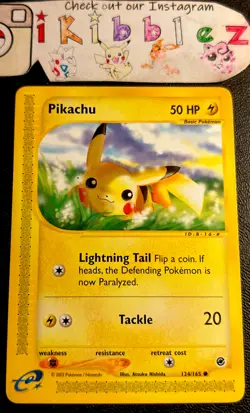 Pikachu 124/165 LP Non Holo Vintage WoTC Expedition Pokemon Card! - Image 1