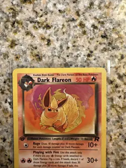 Dark Flareon 35/82 Team Rocket Regular First Edition Pokemon Card Wotc Vintage - Image 2