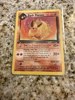 Dark Flareon 35/82 Team Rocket Regular First Edition Pokemon Card Wotc Vintage - Image 3