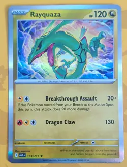 Pokemon Rayquaza 153/217 Basic Dragon Holo Card HP 120 Nintendo 2026 - Image 1