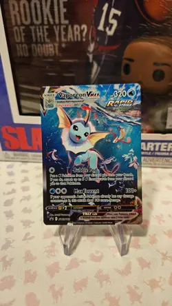 2021 Vaporeon VMAX SWSH182 Black Star Full Art Pokemon Card - Image 1