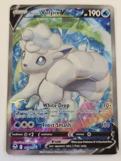 Alolan Vulpix V 173/195 (Full Art) Pokemon Card - Silver Tempest - NM - Image 1