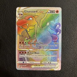 Pokemon TCG Charizard VSTAR Rainbow Secret Rare Card Brilliant Stars 174/172(2) - Image 1