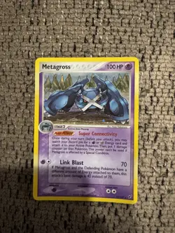 2005 Pokemon EX Deoxys 11/107 Metagross Holo NM Rare Vintage Card Foil Gold TCG - Image 1