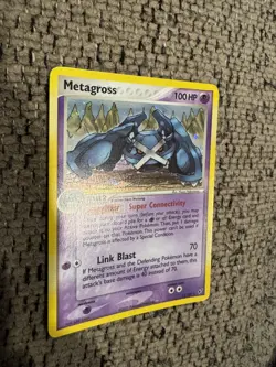 2005 Pokemon EX Deoxys 11/107 Metagross Holo NM Rare Vintage Card Foil Gold TCG - Image 3