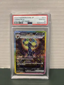 Pokemon Card Umbreon EX SAR 217/187 SV8a Terastal Fest EX PSA 10 Japanese 2024 - Image 1