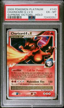 Pokemon TCG 2009 Charizard G LV.X Holo Card 143/147 Supreme Victors Rare PSA 6 - Image 2